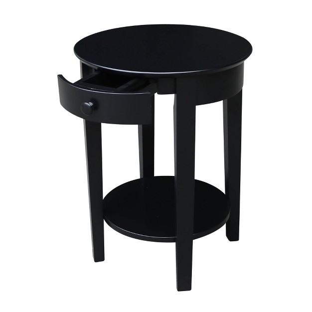 Phillips Accent Table With Drawer Black International Concepts