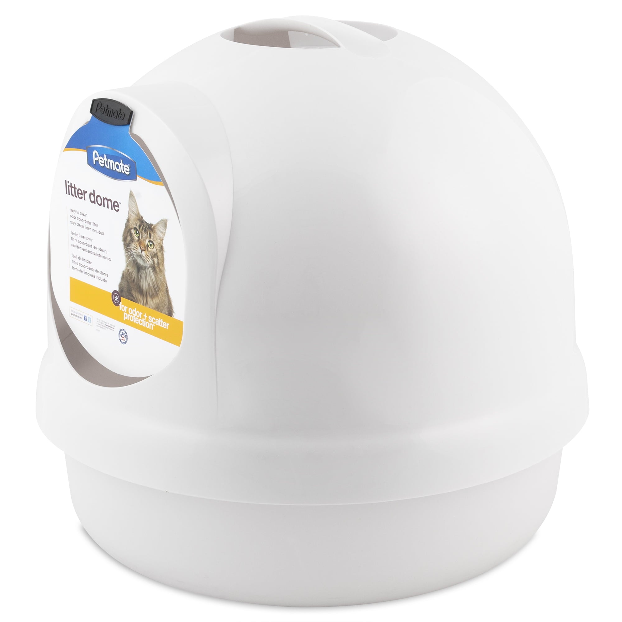 Petmate Booda Dome Cat Litter Pan， White