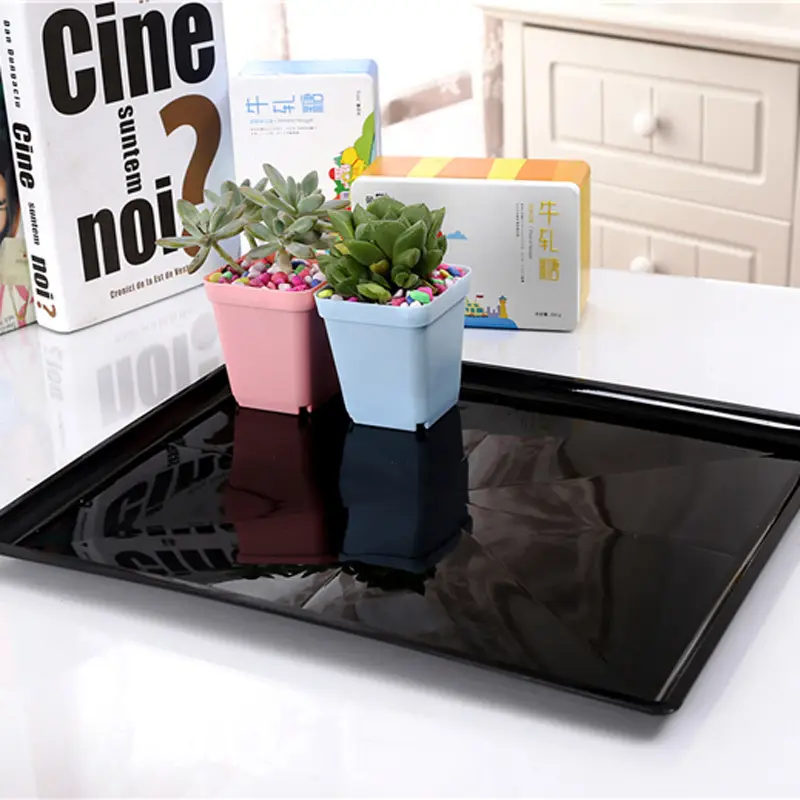 wholesale cheap garden supplies plastic small black square seedling tray nursery tray and lids