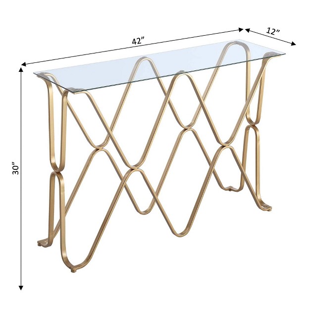 Neptune Console Table Glass Top gold Breighton Home