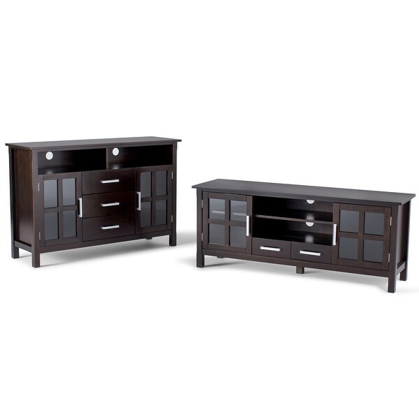 WYNDENHALL Waterloo SOLID WOOD 53 inch Wide Contemporary TV Media Stand - 53