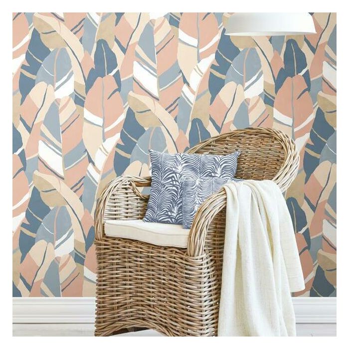 Hearts Of Palm Peel & Stick Wallpaper in Pink