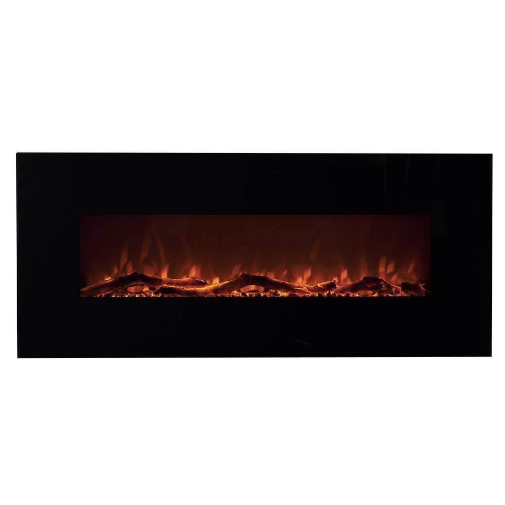 EdenBranch 50 in. LED Wall-Mounted Electric Fireplace with Log Wood Effect 141002