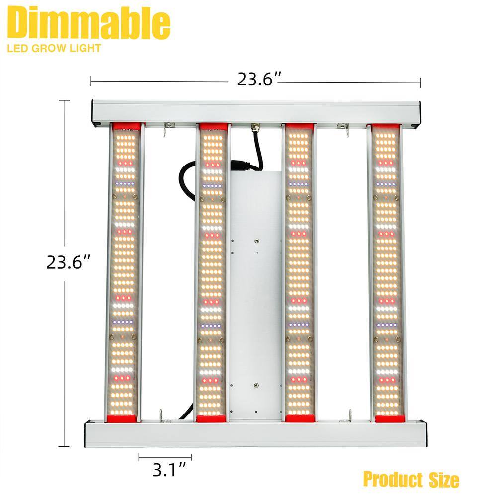 WYZM 24 in. 600-Watt HPS Equivalence Gray Full Spectrum Indoor LED Grow Light Warm White YX-4-04