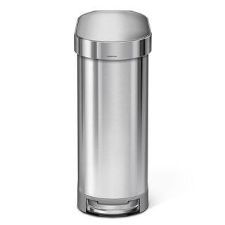 simplehuman 45-Liter Fingerprint-Proof Brushed Stainless Steel Slim Step-On Trash Can CW2044