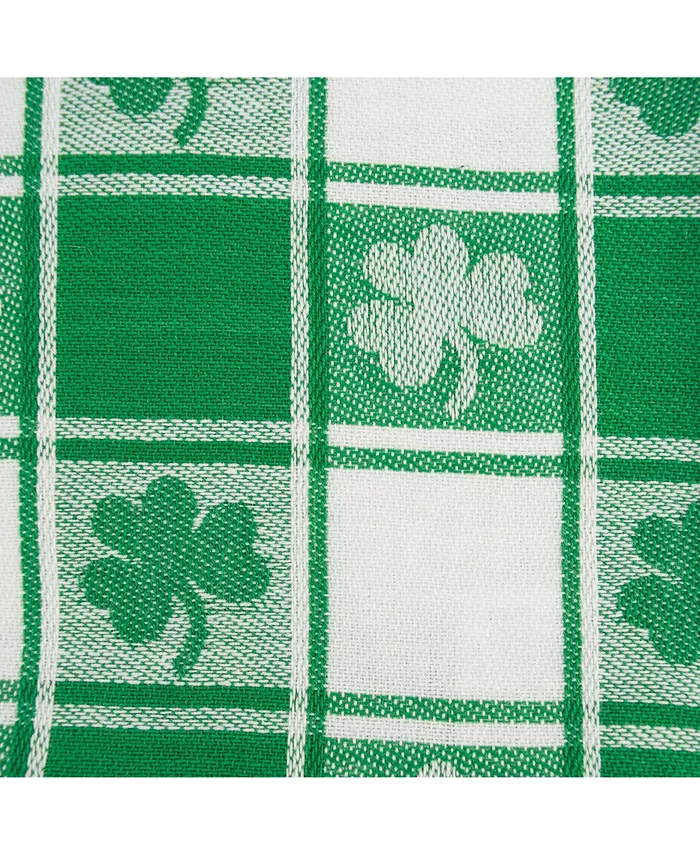 Design Imports Shamrock Woven Check Table Runner