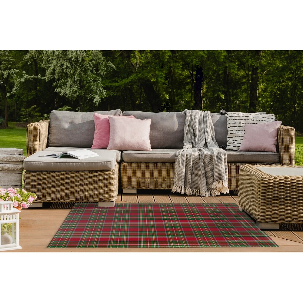 TARTAN CHRISTMAS Outdoor Rug By Terri Ellis