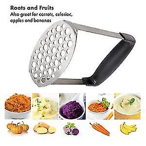 Potato Masher， Stainless Steel Potato Ricer Non-slip Handle Kitchen Appliance For Baby Food Broad And Ergonomic Horizontal