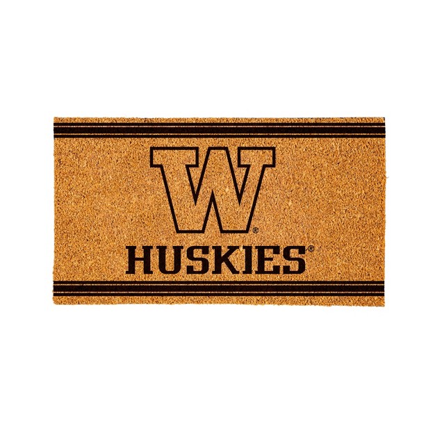 Evergreen University Of Washington Logo Turf Mat Brown 28 X 16 Inches Indoor Outdoor Doormat