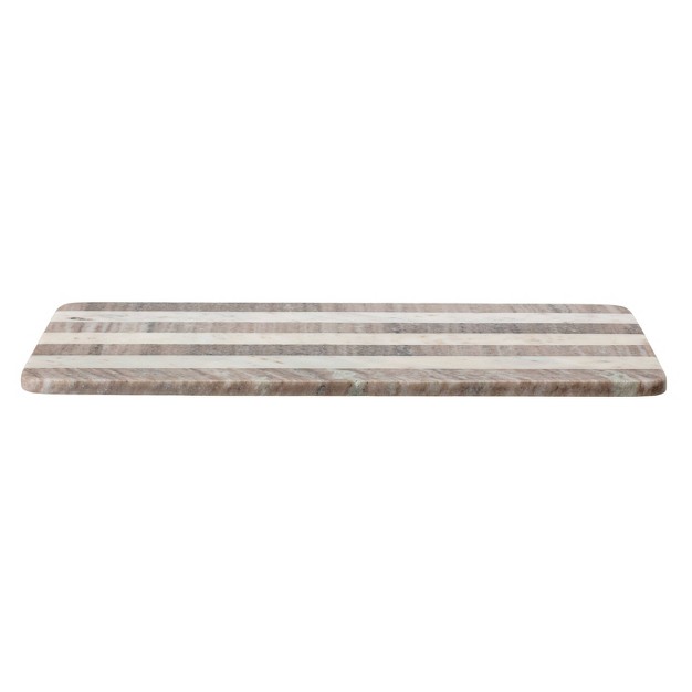 X 11 quot Marble Cutting Board With Striped White beige Storied Home