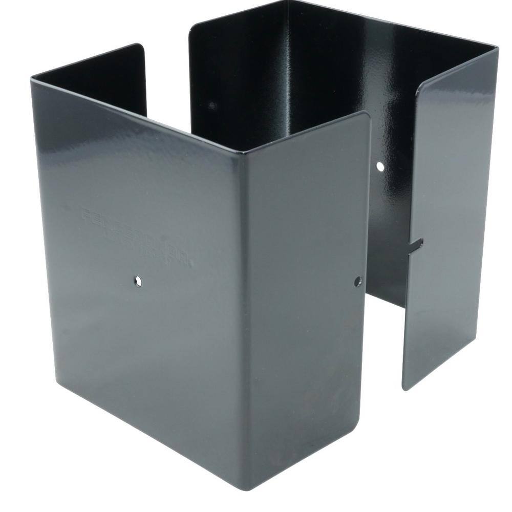 Fence Armor 5 in. x 5 in. x 12 ft. H Powder Coated Black - Galvanized Steel Pro Series Mailbox and Fence Post Guard FA5X5VBMB-6