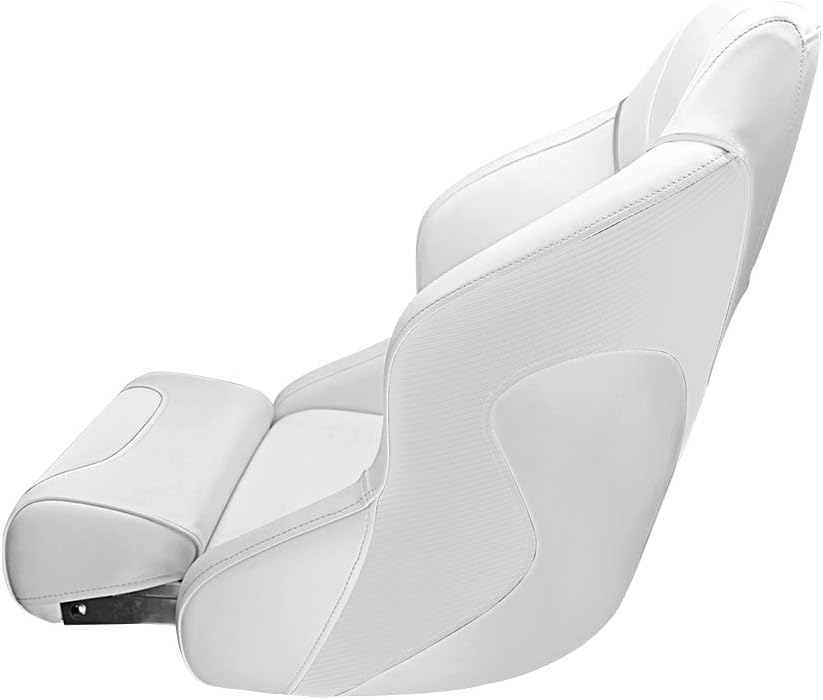 Seamander S1045 series Premier Pontoon Furniture Bucket Seat， Captain Seat， Colors Solid White