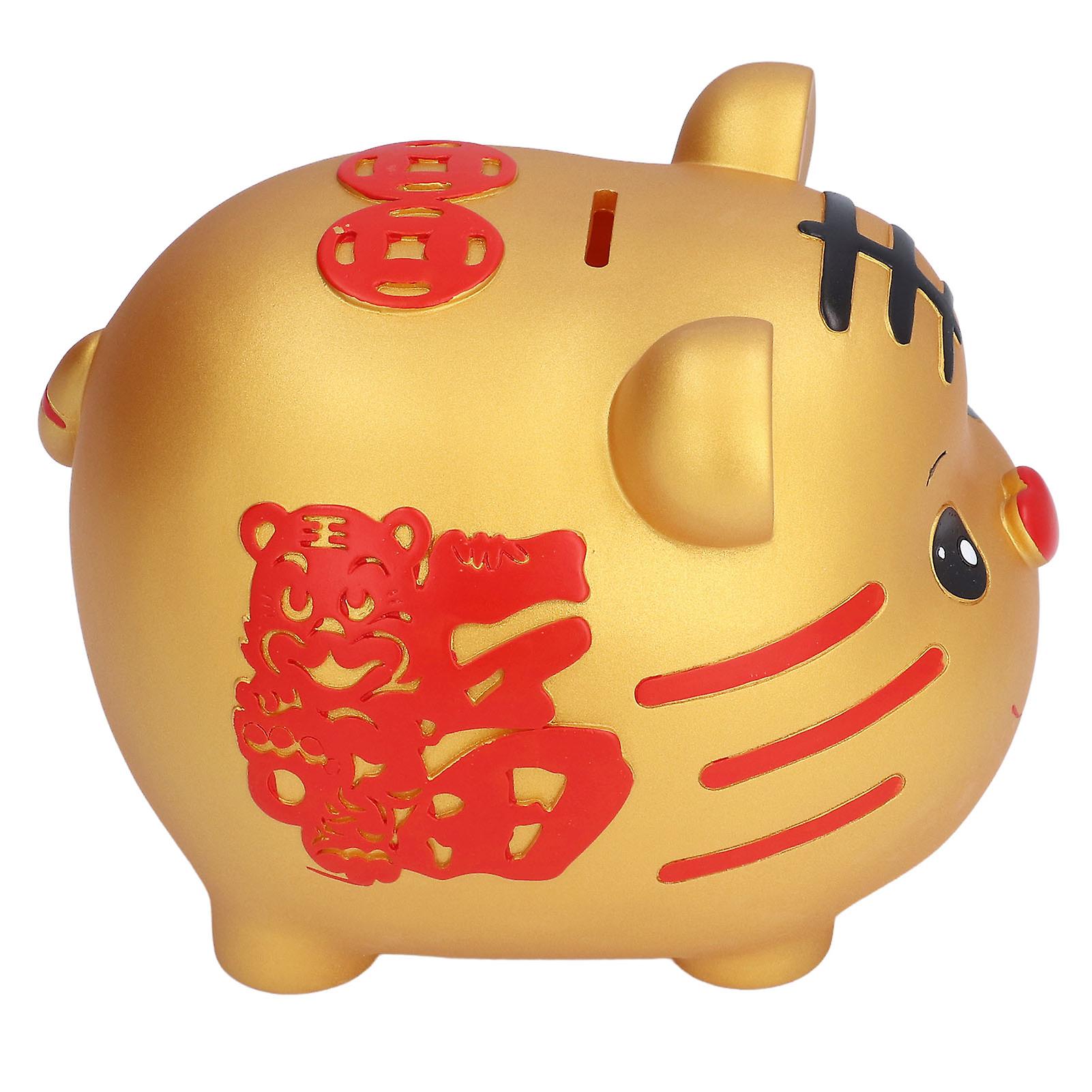 Coin Bank Cute Cartoon Tiger Shape Hand Painted Piggy Bank For Children Gift Home Decoration Coins Storagesmall Red