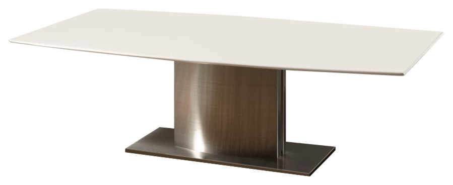 White Marble Top Coffee Table With Stainless Steel Base  White Marble Top   Contemporary   Coffee Tables   by CII  Houzz