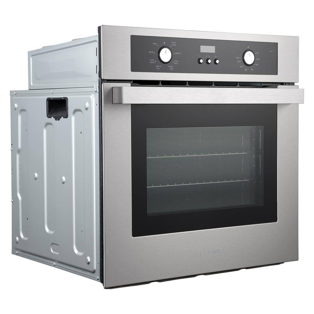 Cosmo 24 in. 2.5 cu. ft. Single Electric Wall Oven with 8 Functions and True European Convection in Stainless Steel C51EIX