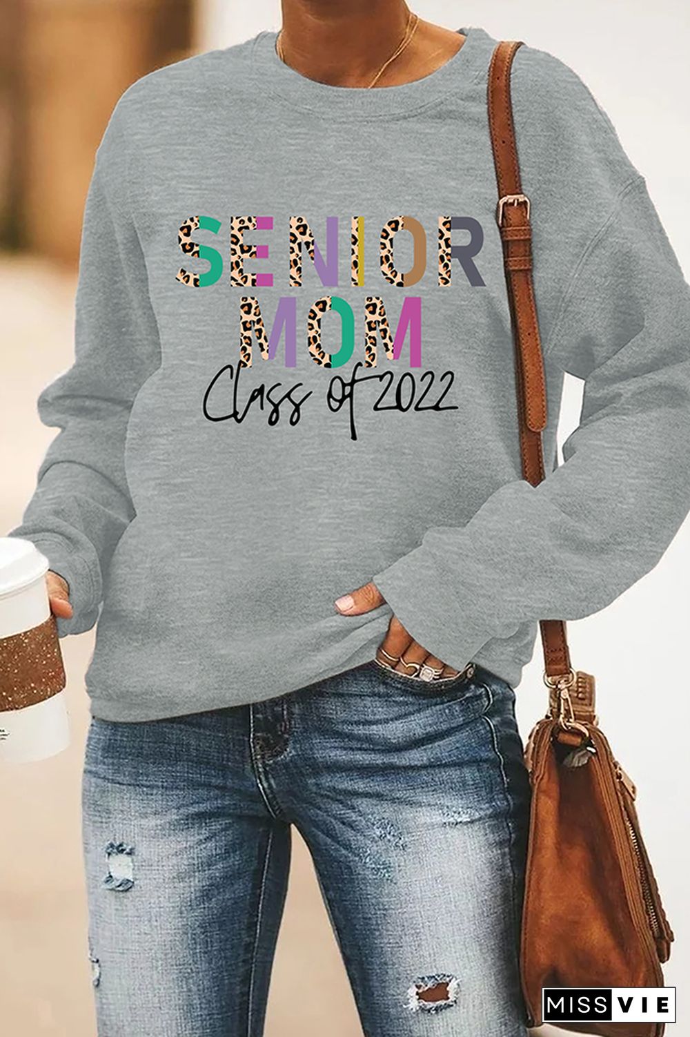 Senior Mom Class of 2022 Pullover Sweatshirt Women Wholesale