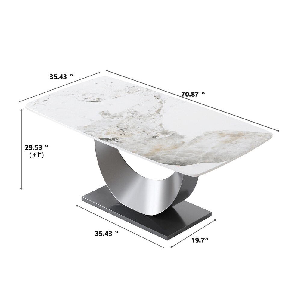 71'' Modern Rectangular Sintered Stone Dining Table