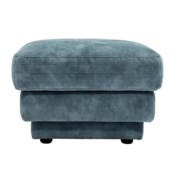 Velvet vintage petrol blue ottoman