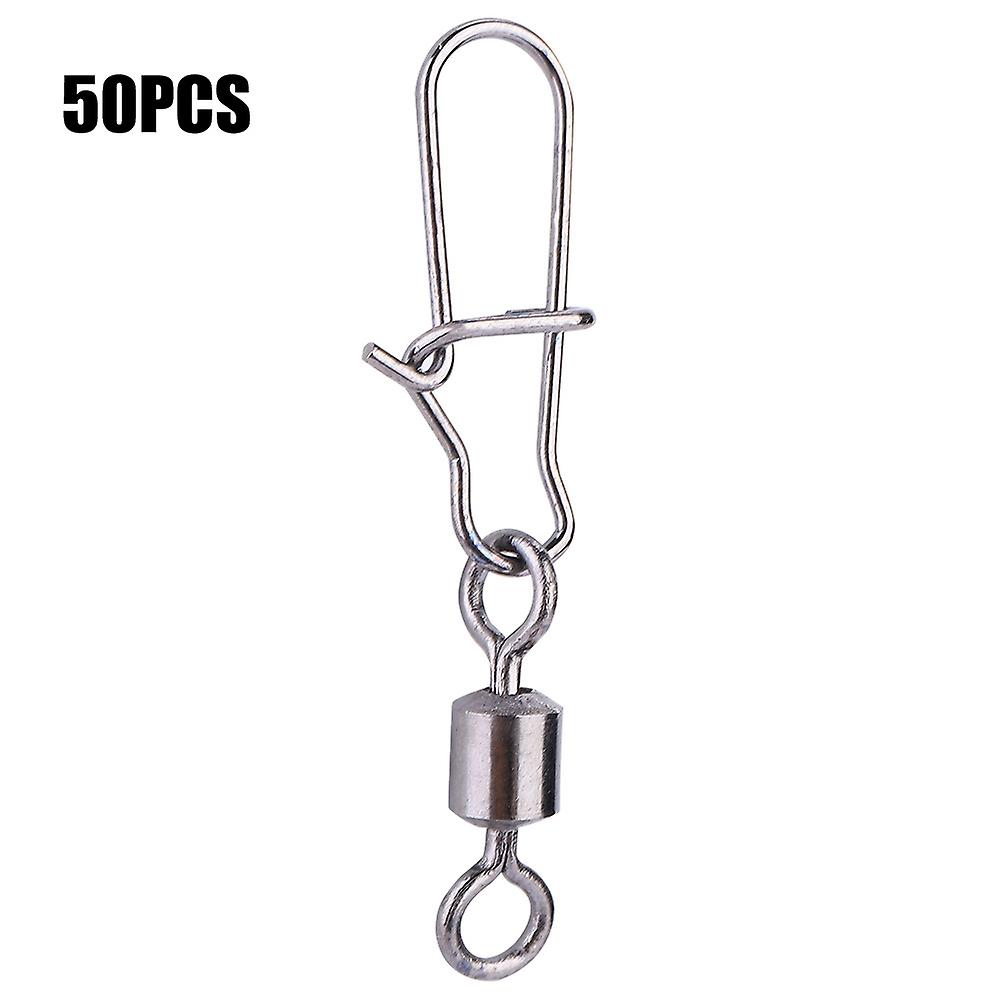 50pcs 2# 4# 5# 6# 8# Fishing Connector Pin Bearing Rolling Swivel Stainless Steel