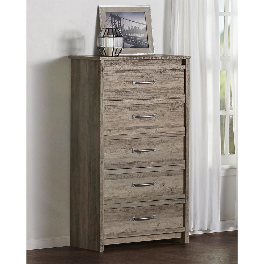 Strick   Bolton Millicent Grey Oak 5 drawer Dresser