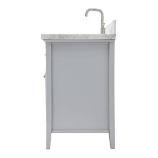 ARIEL Kensington 43 in. Bath Vanity in Grey with Marble Vanity Top in Carrara White with White Basin D043S-R-VO-GRY