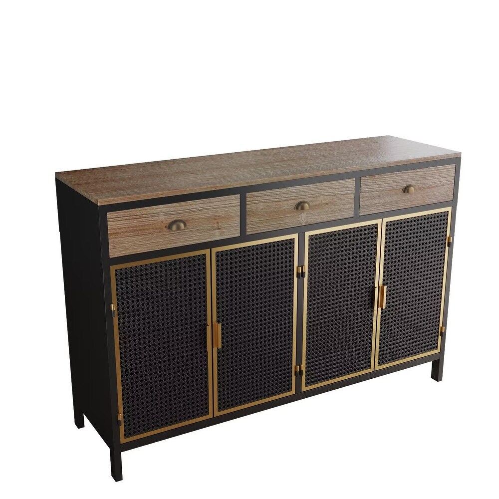 Accent Storage Cabinet  Mid Century Freestanding Sideboard Buffet with 3 Drawers  Entryway Console Table  TV Stand