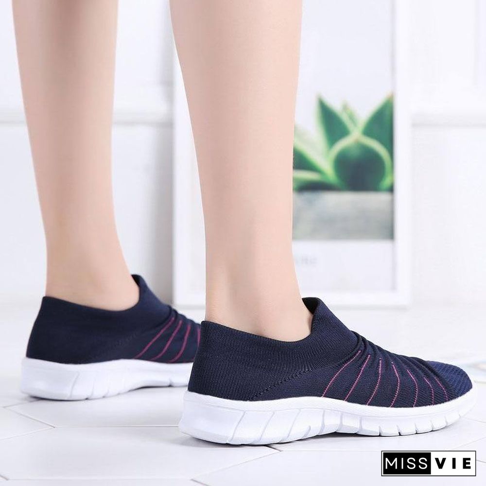 Summer Casual Socks Shoes For Women Fashion Woman Flats Slip On Lightweight Breathable Sneakers Zapatillas Mujer Deportiva