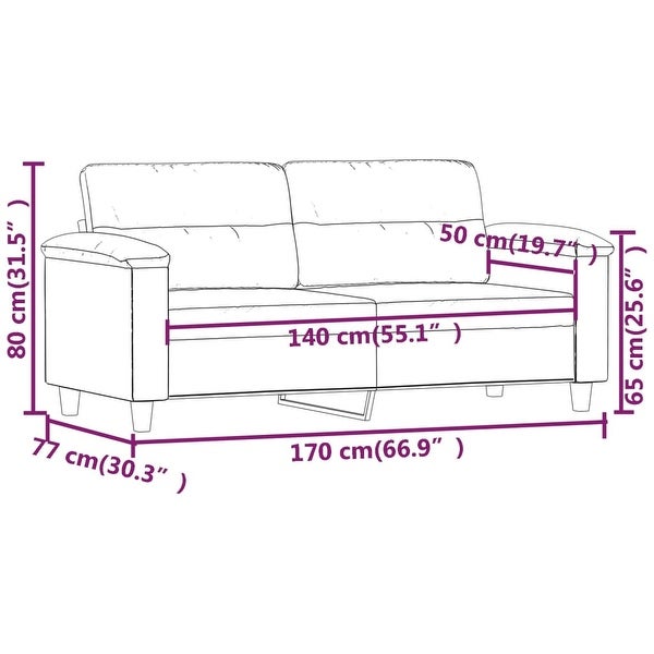 2-Seater Sofa Light Gray 55.1