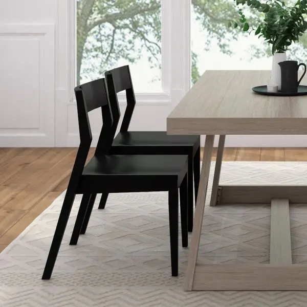 Plank and Beam Modern Solid Wood Dining Chair - Set of 2 - N/A