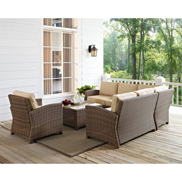 Bradenton 5pc Outdoor Wicker Sectional Set Crosley