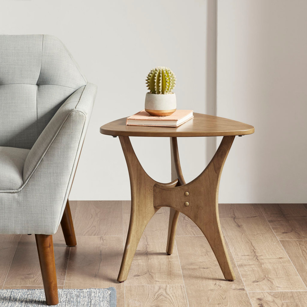 INK+IVY Blaze Mid Century Triangle Wood Side Table   Midcentury   Side Tables And End Tables   by Olliix  Houzz