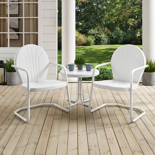 Griffith 3pc Outdoor Conversation Set White Crosley