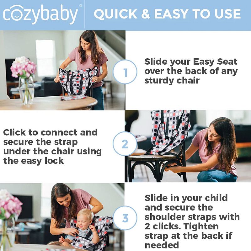 Cozybaby Portable Washable Travel Cloth Easy Seat High Chair， Black / Green