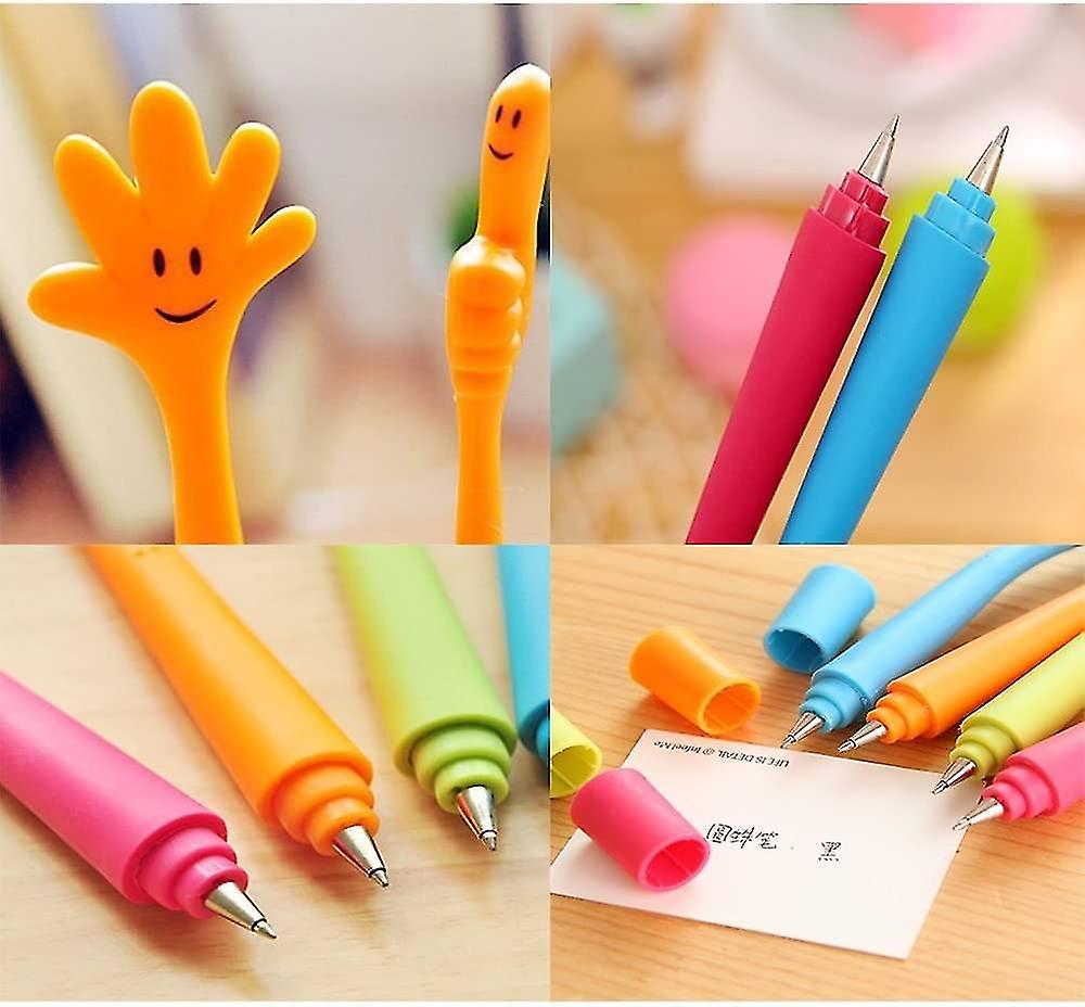 Funny Free Bending Hand Sign Ballpoint Pens For Student Gift 0.5 Mm Black Ink (18pcs) (di Man Jia)