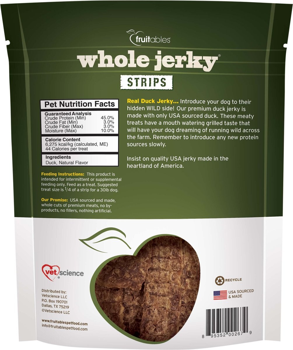 Fruitables Whole Jerky Grilled Duck Strips Dog Treats