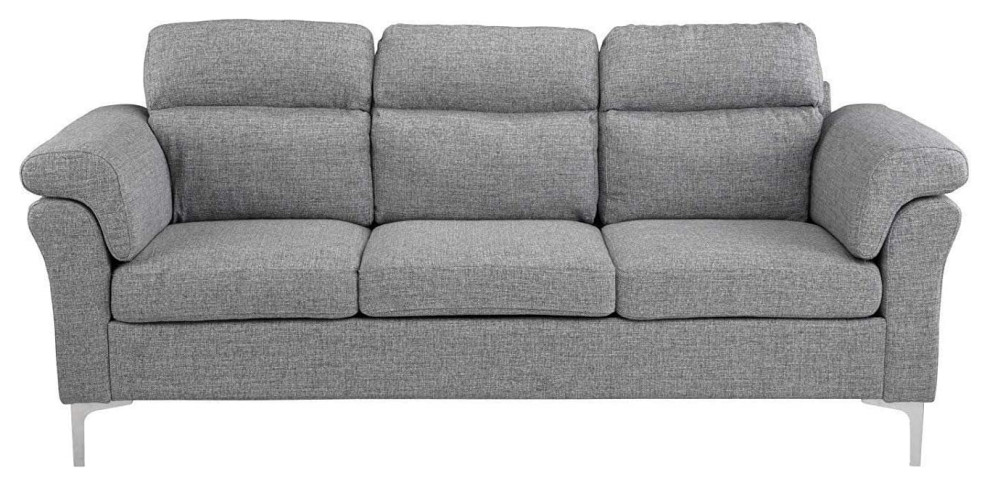 Modern Linen Fabric Sofa  3 Seater Couch   Midcentury   Loveseats   by Imtinanz  LLC  Houzz