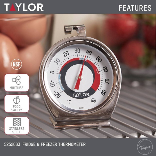 Taylor Refrigerator And Freezer Analog Dial Thermometer