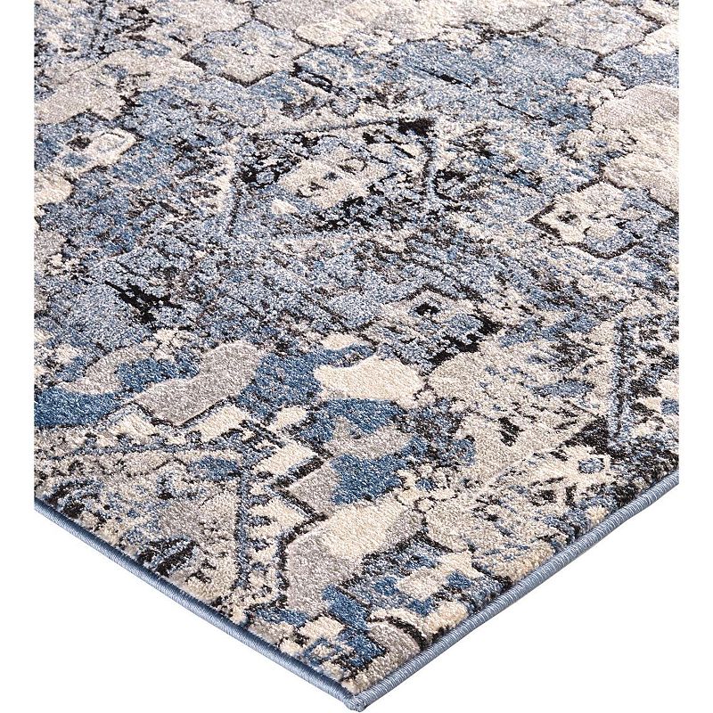 Weave and Wander Tullamore Blue Ornamental Area Rug