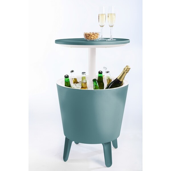 Keter Cool Bar Indoor Outdoor Patio Beverage Cooler and Bar PopUp Side Table