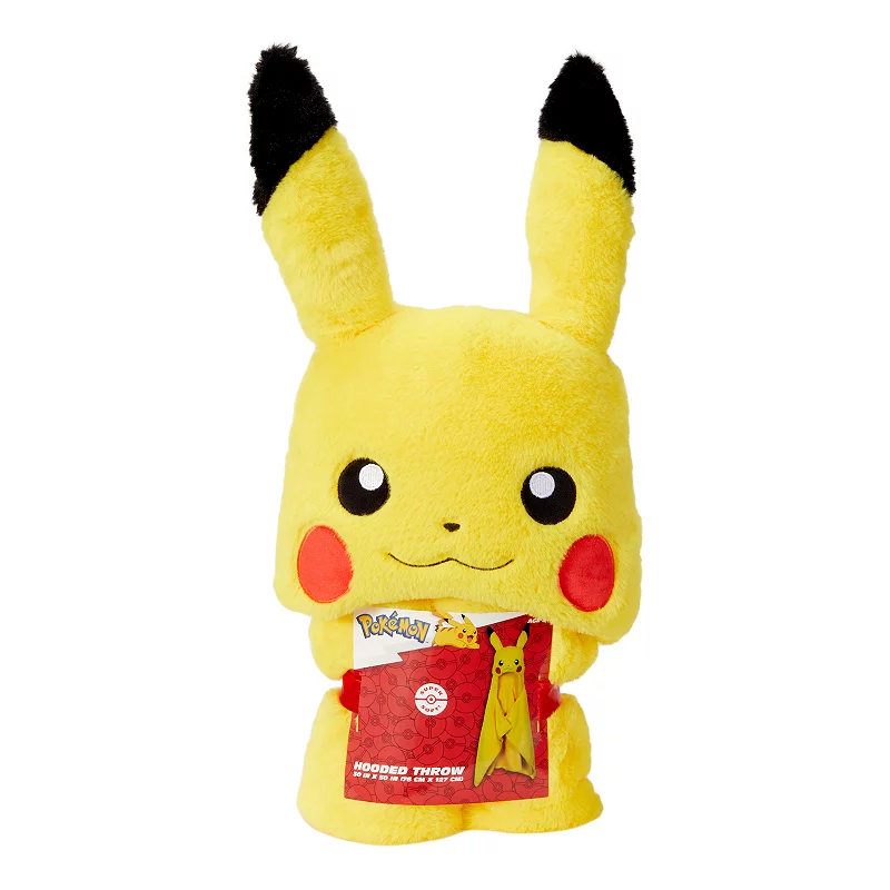 PokĲmon Pikachu Hooded Throw Blanket