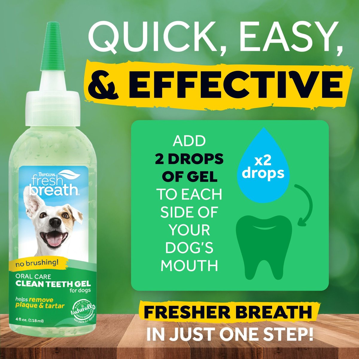 TropiClean Fresh Breath Oral Care Clean Teeth Dog Dental Gel