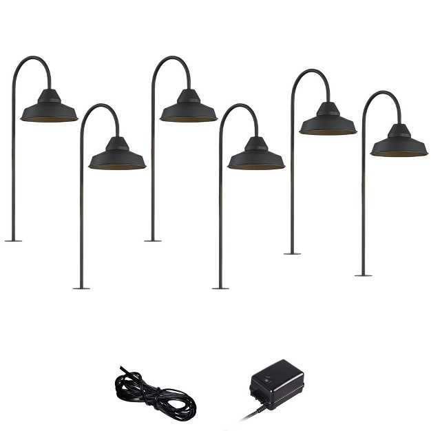 John Timberland Westley Black 8 piece Led Landscape Path Light Set