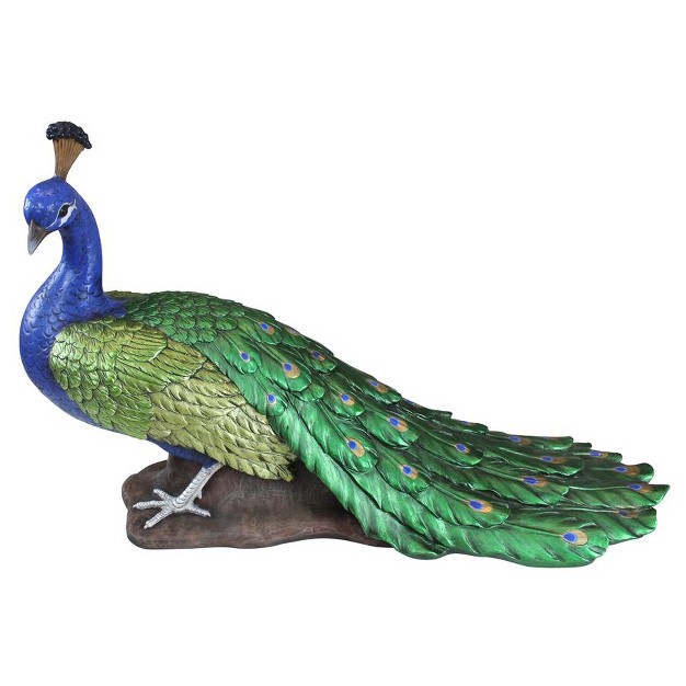 Design Toscano The Regal Peacock Garden Sculpture Large Multicolored