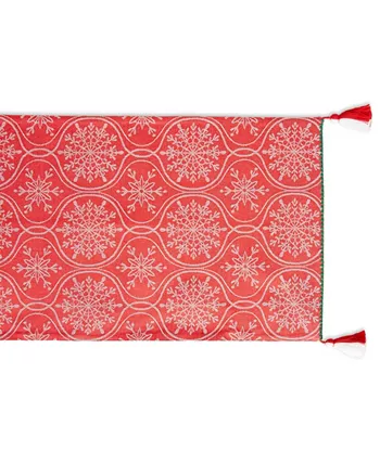 Design Imports Joyful Snowflakes Jacquard Collection for Everyday Use Holidays and Dinner Parties Table Runner 14 x 108