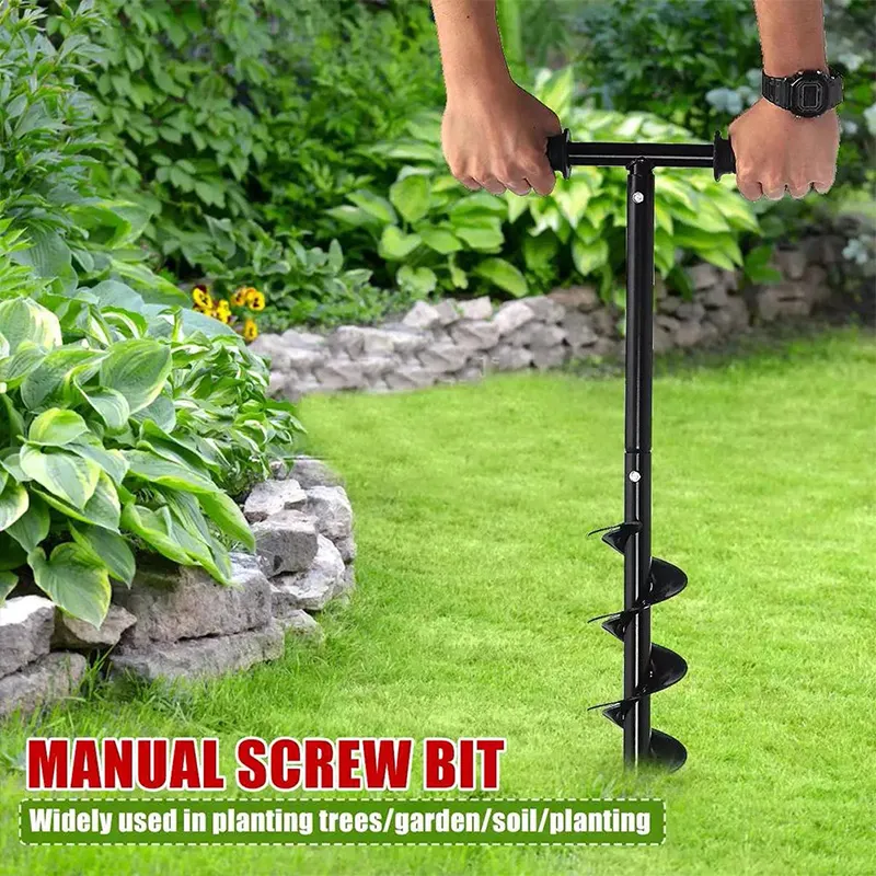 Hand Garden Drill Bit Garden Seedlings Manual Soil Loosening Drill Twist Planting Bit Quick Pot Hole Digger Tools Quick Digger