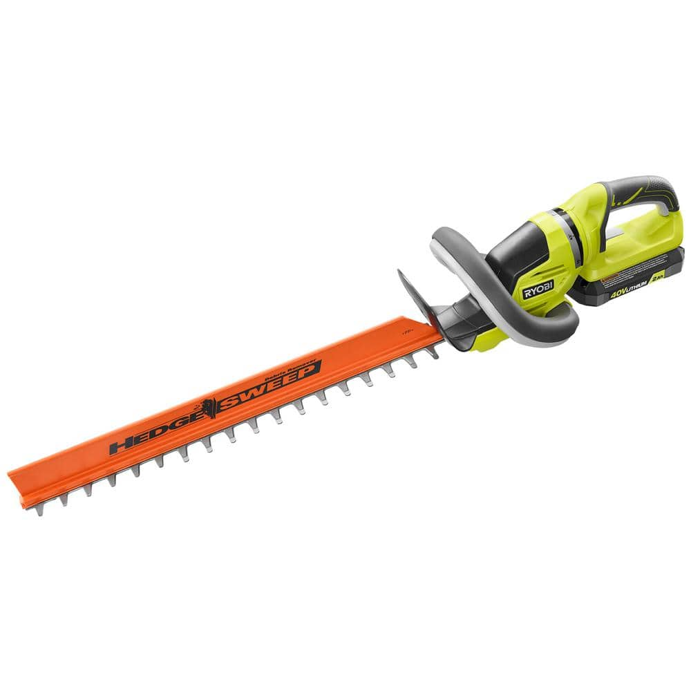 RYOBI 40V 24 in. Cordless Battery Hedge Trimmer with 2.0 Ah Battery and Charger RY40620