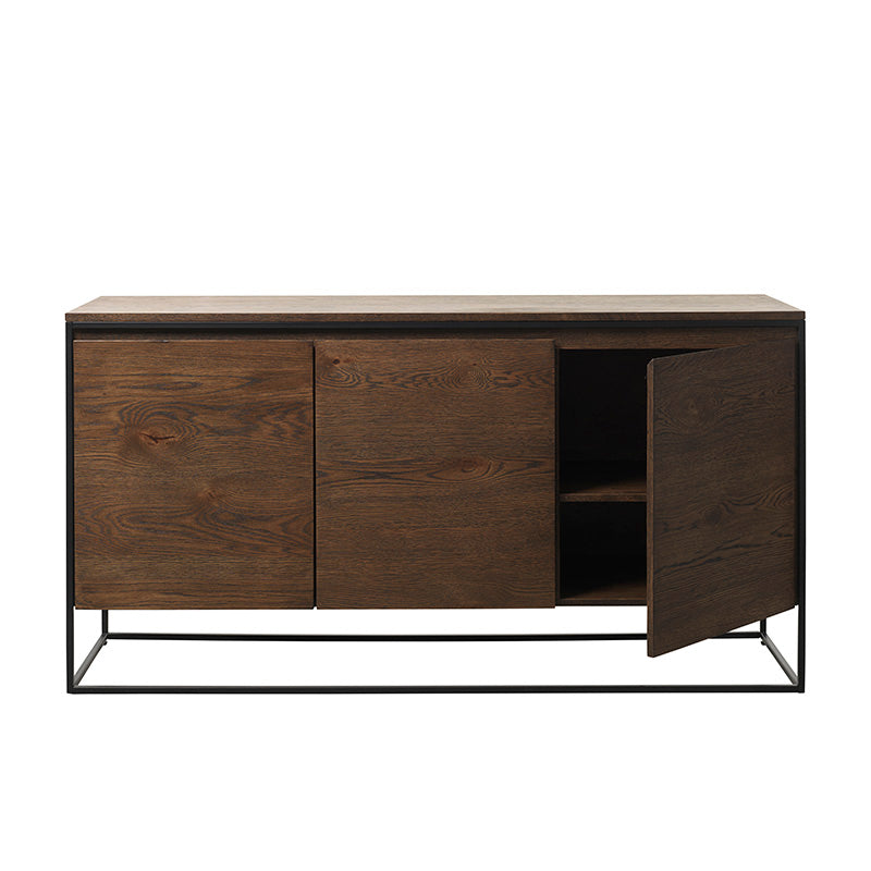 RIVOLI Sideboard Buffet 155cm -  Smoked Oak / Black