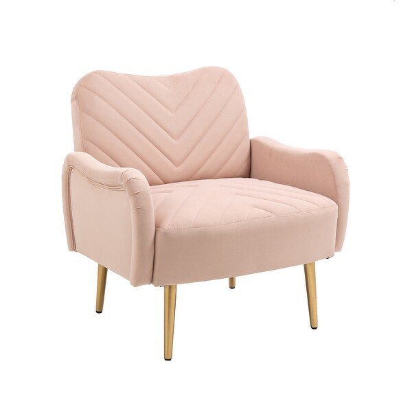 Modern Elegant Velvet Accent Chair， Living Room Chair / Leisure Single Sofa with Golden feet