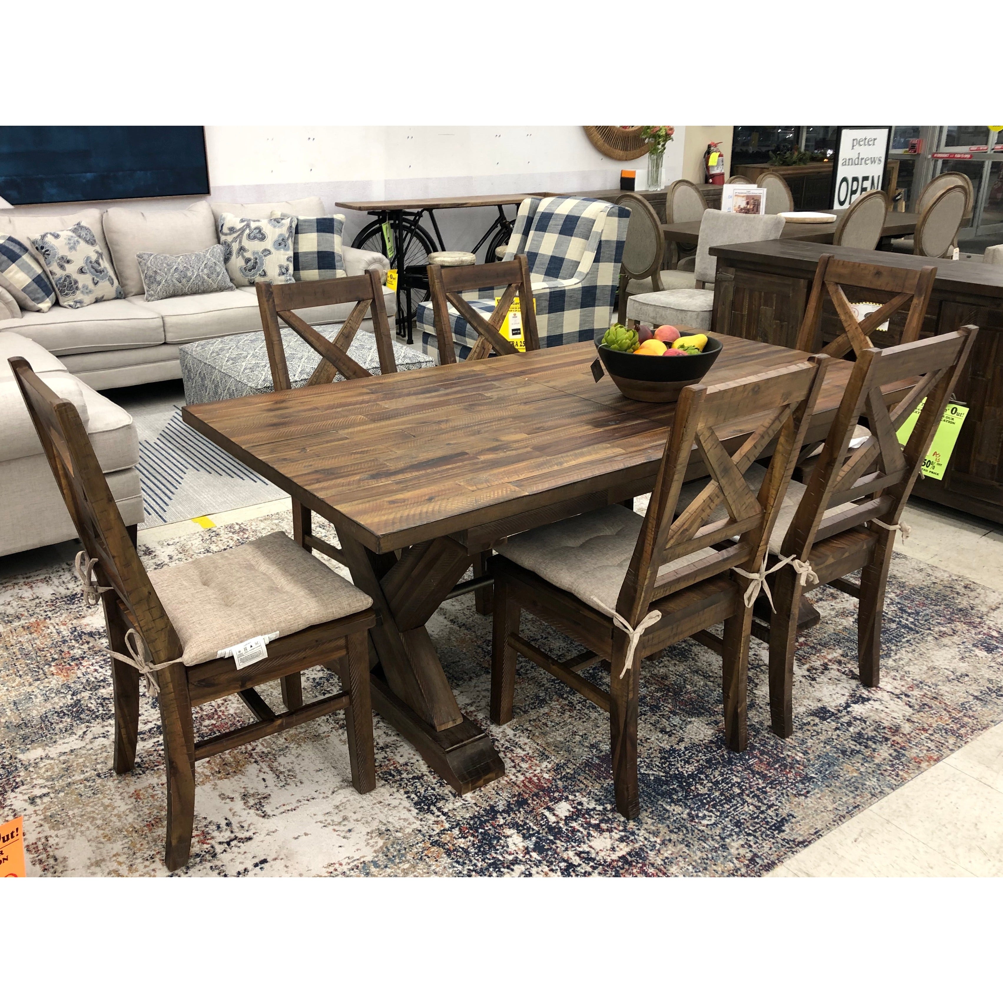 Rustic Dining Set - Extendable (75-94) with Butterfly Leaf