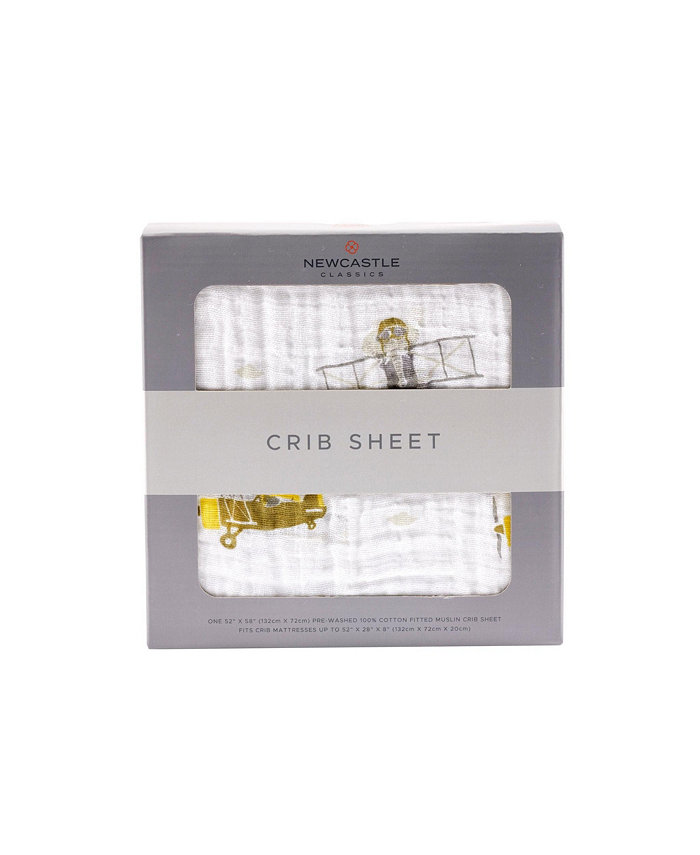 Newcastle Classics Airplane Cotton Muslin Crib Sheet